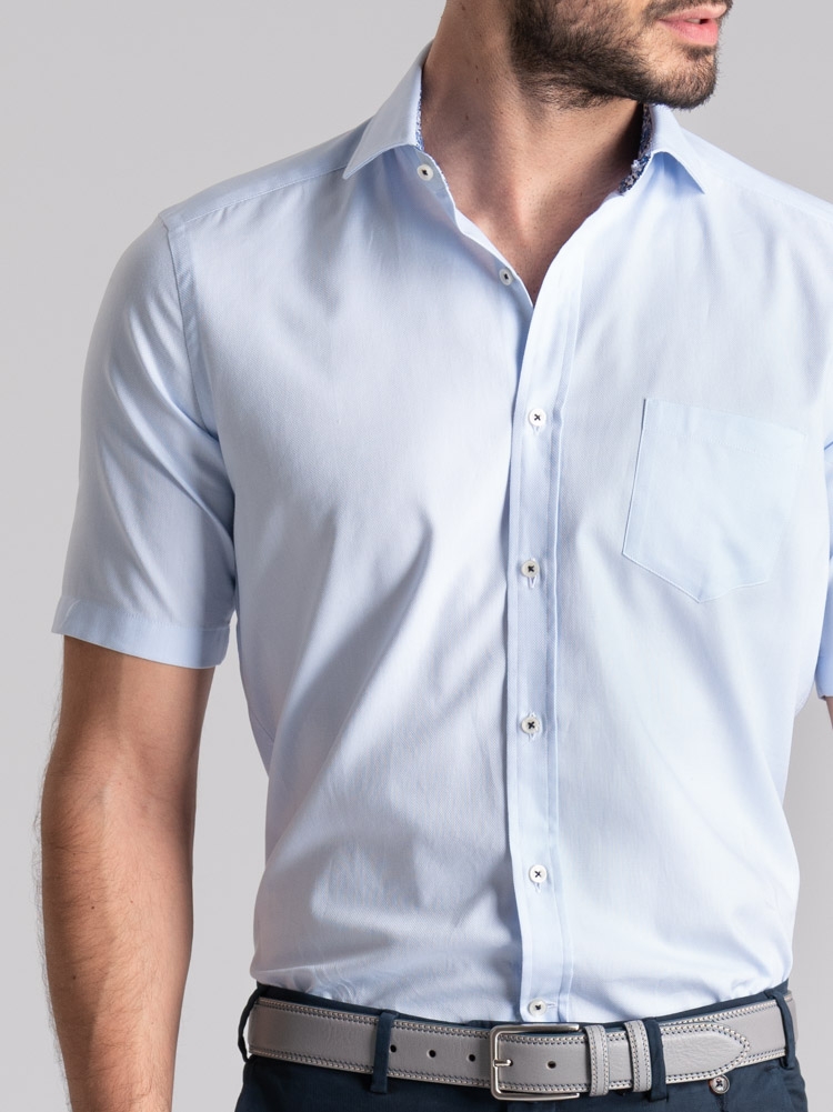 Camicia uomo regular azzurra mezza manica