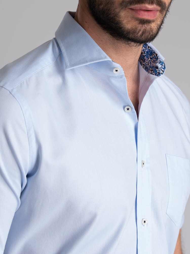 Camicia uomo regular azzurra mezza manica