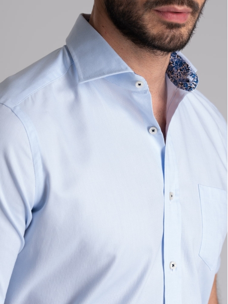 Camicia uomo regular azzurra mezza manica