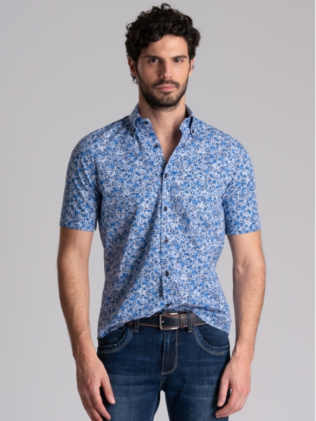 Camicia uomo regular floreale mezza manica