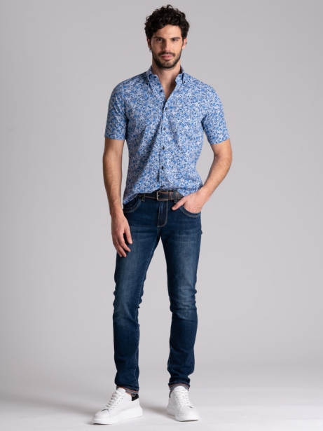 Camisa regular floral de media manga para hombre 2