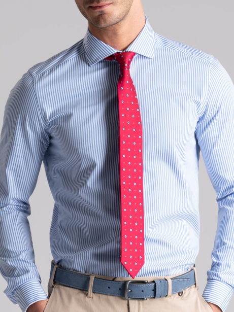 Camisa de caballero azul claro cuello semifrancés 2