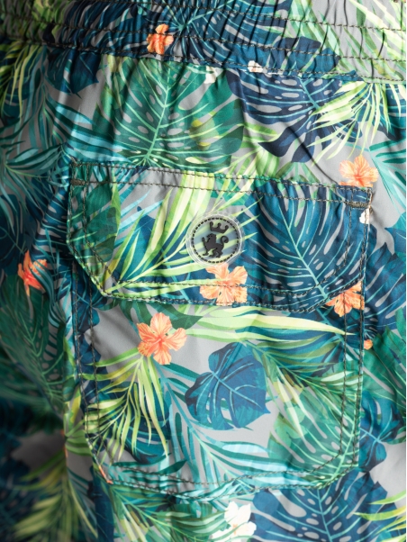 Traje de baño hombre fantasía tropical verde