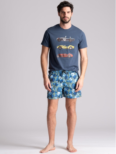 Bañador hawaiano de fantasía verde para hombre