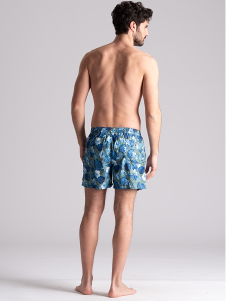 Bañador hawaiano de fantasía verde para hombre