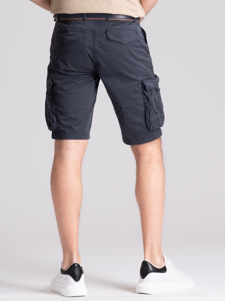 Bermudas cargo de hombre en gabardina de algodón efecto envejecido