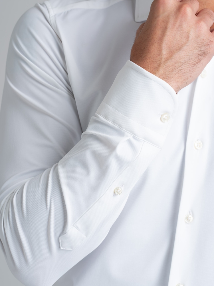 Camisa de hombre TECNO blanca cuello semifrancés