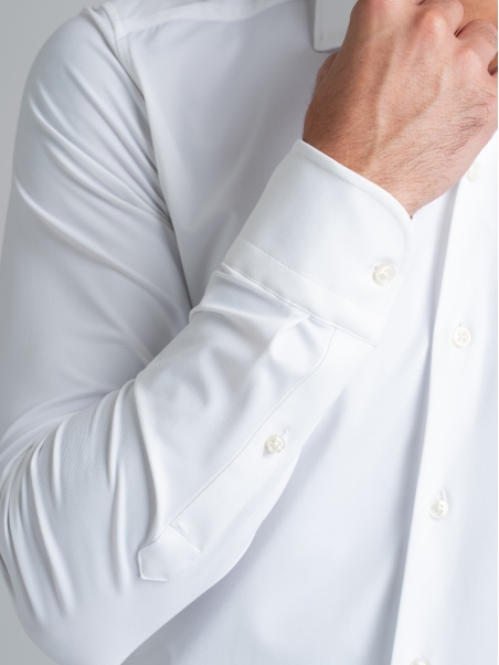 Camisa de hombre TECNO blanca cuello semifrancés