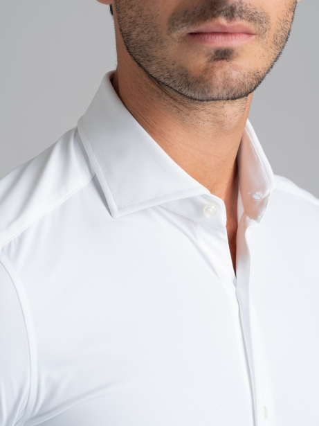 Camisa de hombre TECNO blanca cuello semifrancés