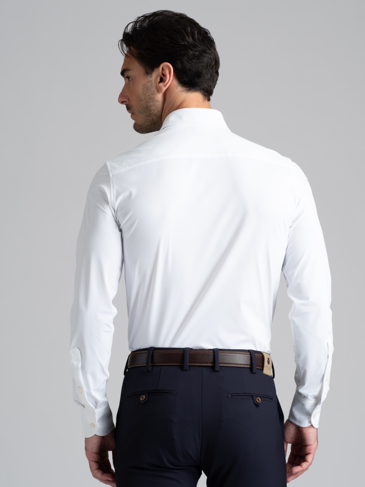 Camisa de hombre TECNO blanca cuello semifrancés