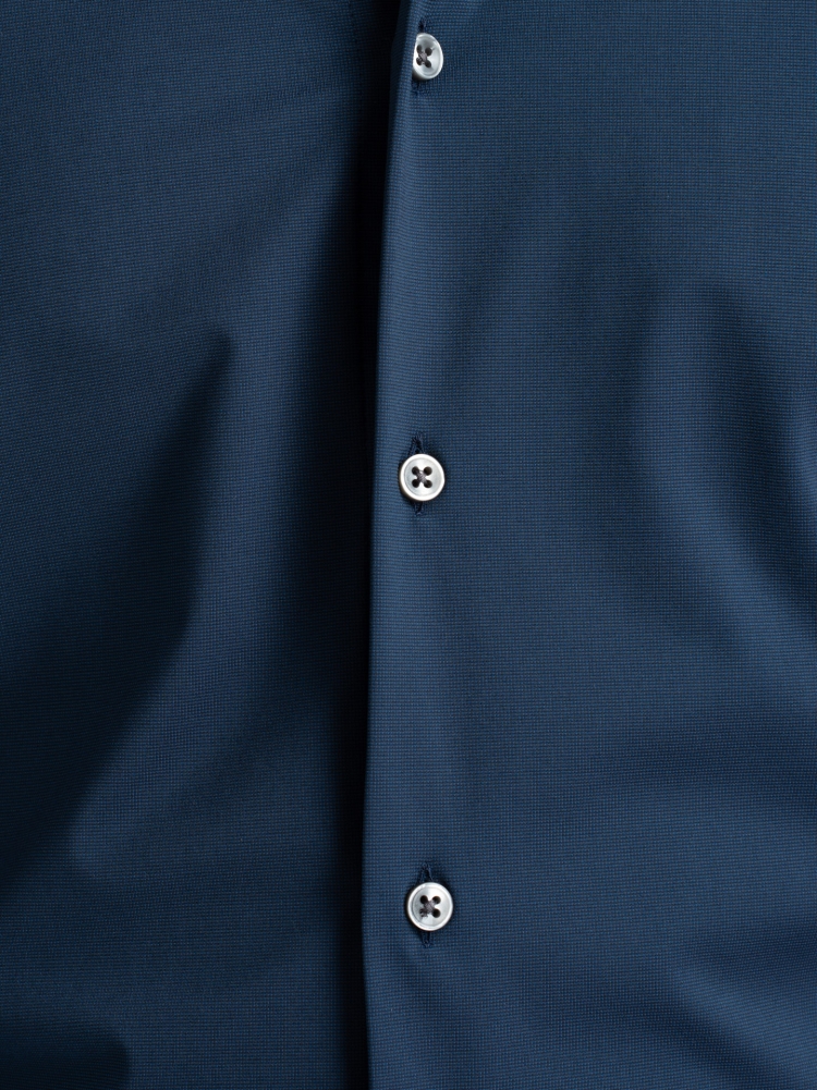 Camisa de hombre TECNO azul cuello semifrancés