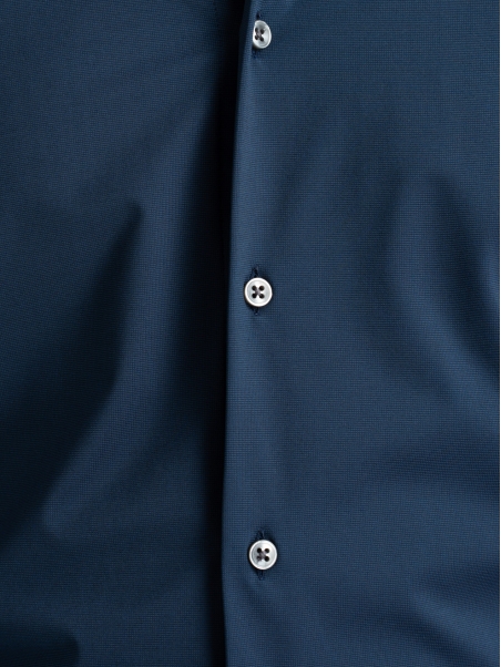 Camisa de hombre TECNO azul cuello semifrancés