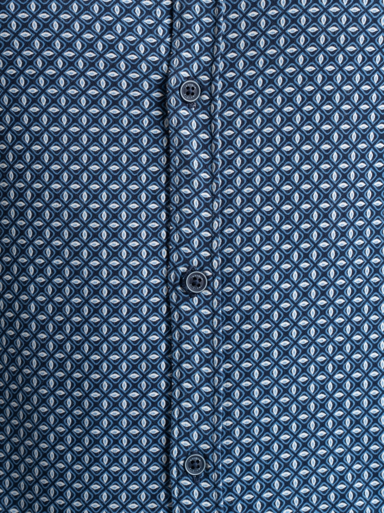 Camisa de caballero de punto fantasía con cuello semifrancés