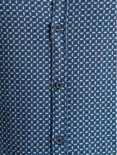 Camisa de caballero de punto fantasía con cuello semifrancés