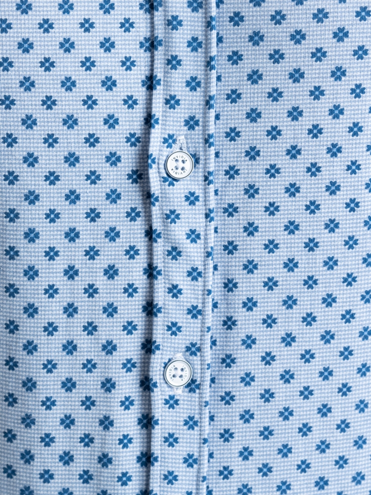 Camisa de caballero de punto fantasía con cuello semifrancés
