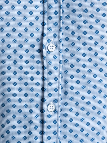 Camisa de caballero de punto fantasía con cuello semifrancés