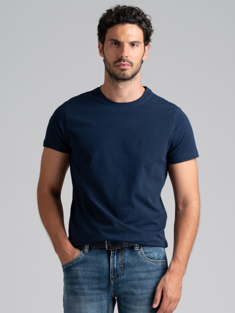 T-shirt uomo a manica lunga tinta unita con cuciture binarie