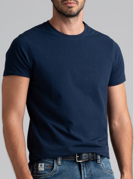 T-shirt uomo a manica lunga tinta unita con cuciture binarie