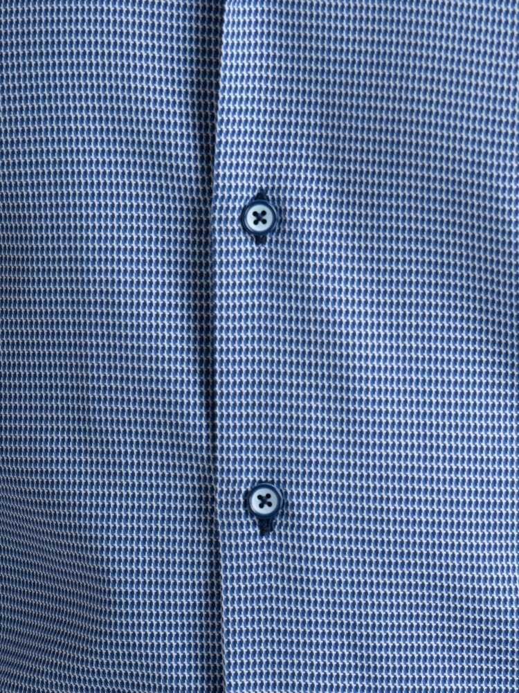 Camicia uomo in tessuto micro armaturato blu e azzurro