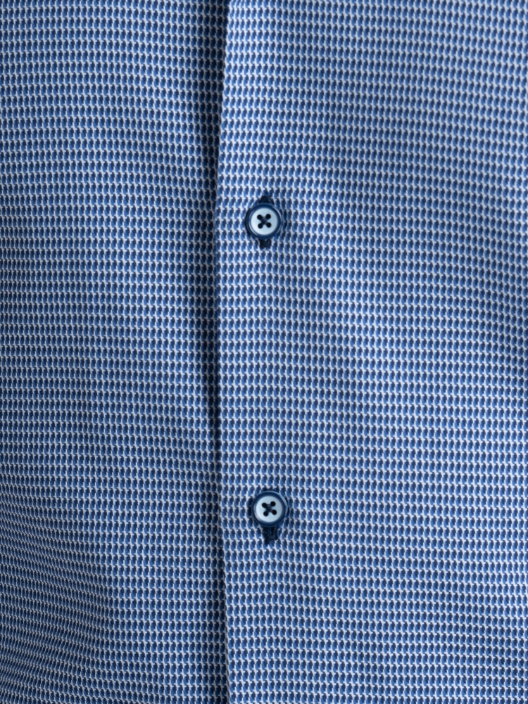 Camisa de hombre en tejido de microtejido azul y azul claro