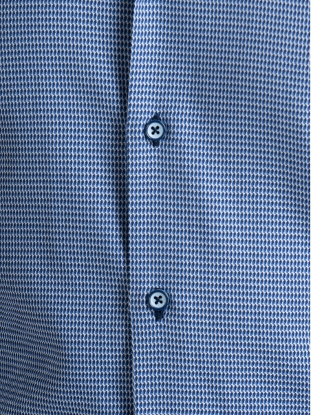 Camisa de hombre en tejido de microtejido azul y azul claro