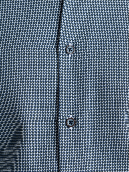 Camicia uomo con disegno geometrico blu e verde