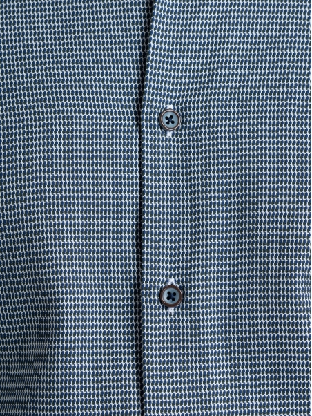 Camisa de hombre con diseño geométrico azul y verde