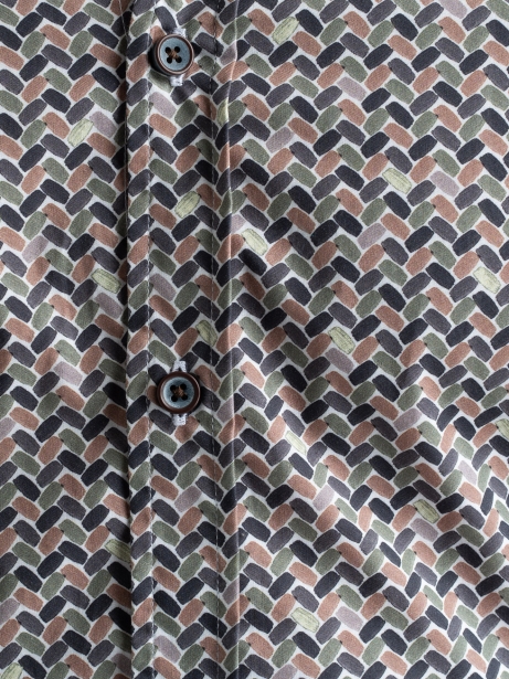 Camicia uomo con stampa fantasia geometrica 2