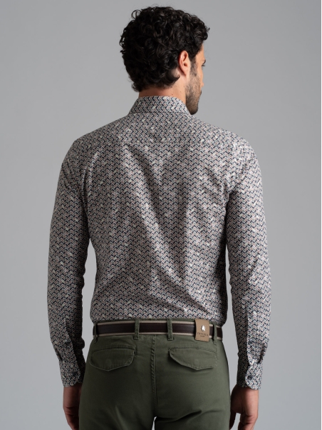 Camisa de hombre con estampado geométrico