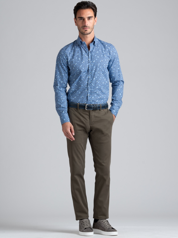 Camisa de hombre con estampado geométrico