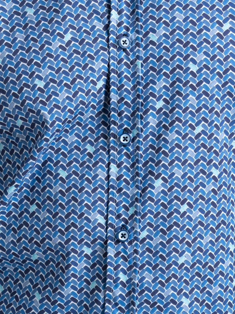 Camicia uomo con stampa fantasia geometrica