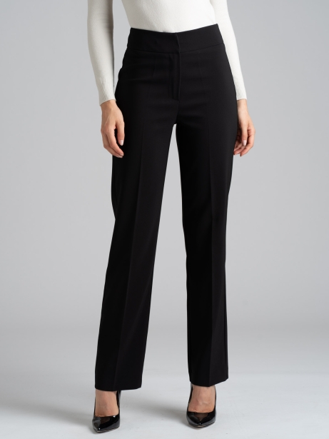 Pantalón recto negro de talle alto