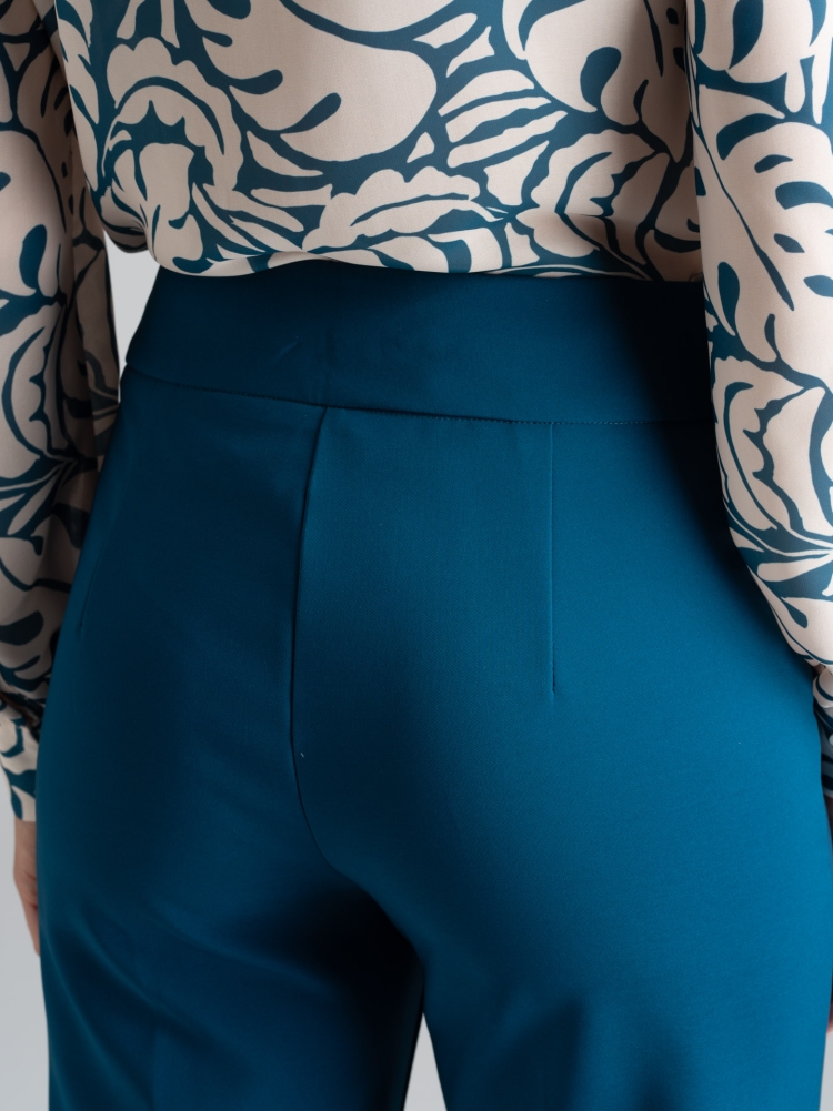 Pantalón recto de talle alto color latón