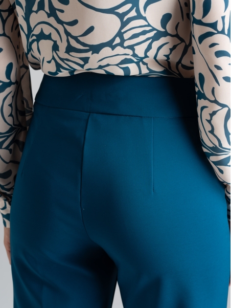 Pantalón recto de talle alto color latón