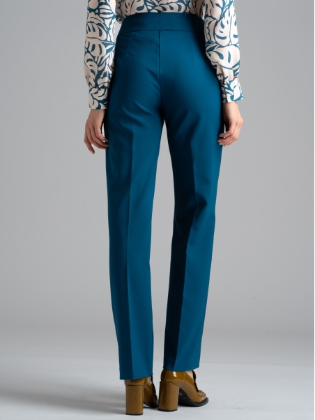 Pantalón recto de talle alto color latón