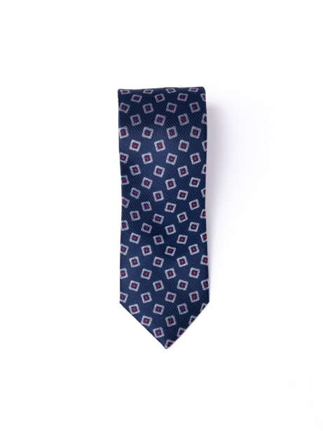 Corbata de caballero de seda microarmada con cuadros 2
