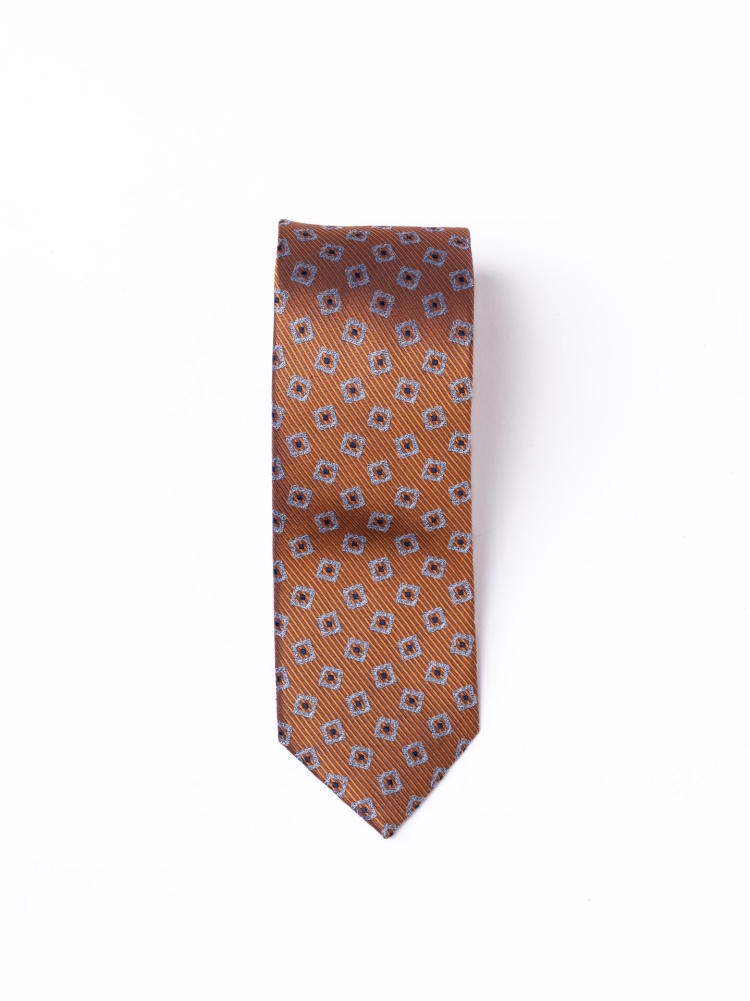 Corbata de caballero de seda microarmada con cuadros