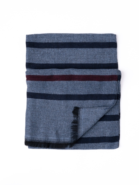 Bufanda de hombre en jacquard de viscosa con diseño de rayas