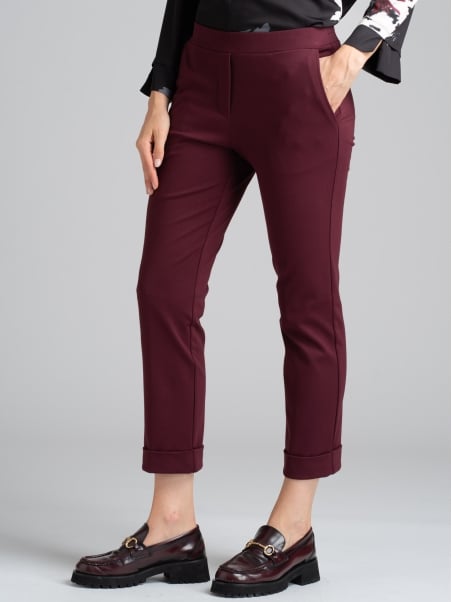 Pantalones de mujer en Punto Milano con vuelta