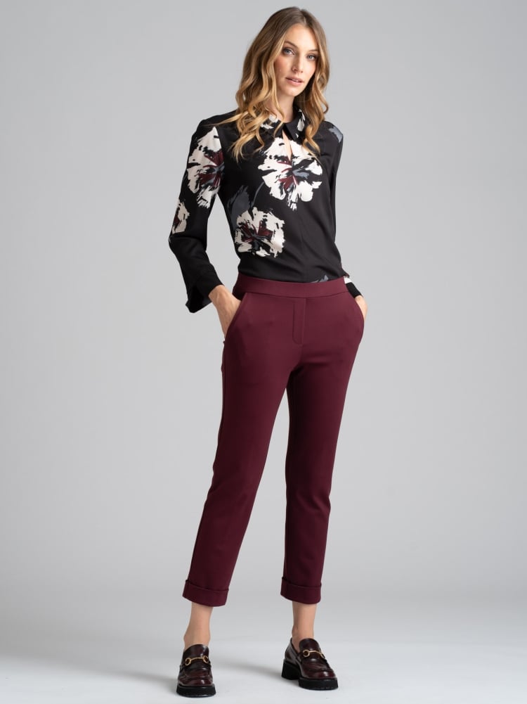Pantalones de mujer en Punto Milano con vuelta