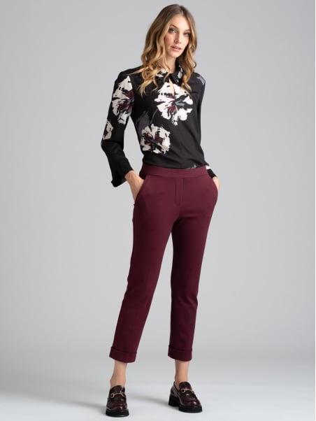 Pantalones de mujer en Punto Milano con vuelta