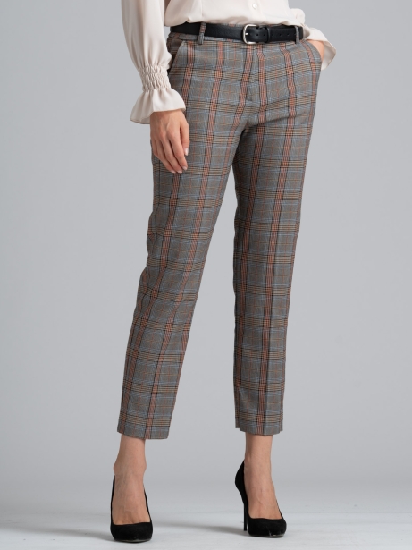 Pantalones pitillo madrás de mujer