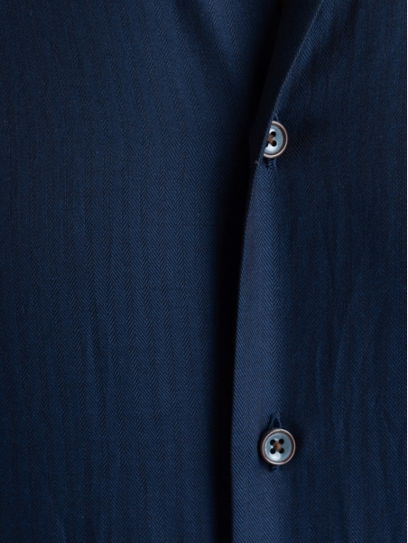 Camicia uomo in tessuto spigato blu