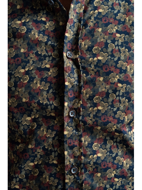 Camisa regular de caballero con estampado geométrico y cuello abotonado 2