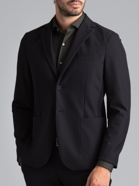 Chaqueta negra de hombre en tejido elástico TECNO