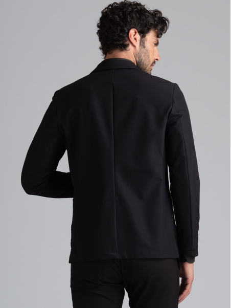 Chaqueta negra de hombre en tejido elástico TECNO
