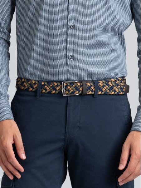 Cinturón de hombre de algodón elástico multicolor