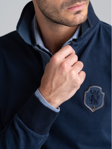 Polo de hombre en jersey con cuello ribeteado