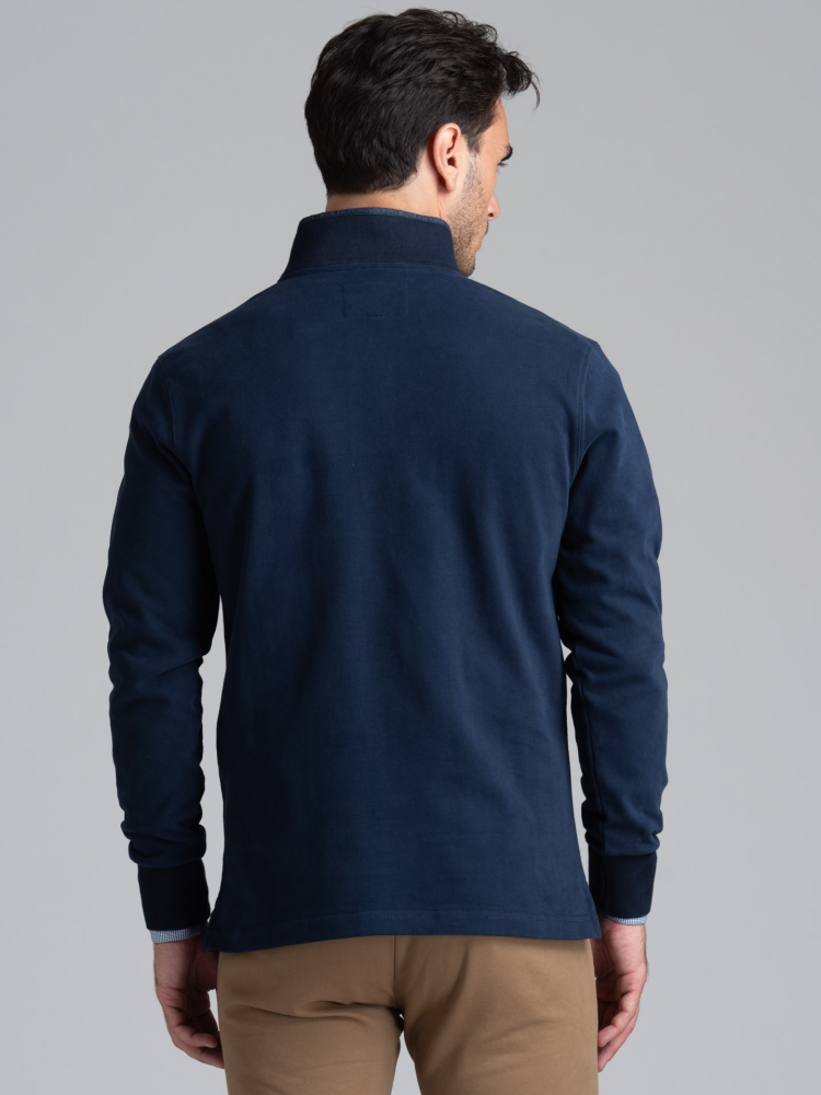 Polo de hombre en jersey con cuello ribeteado