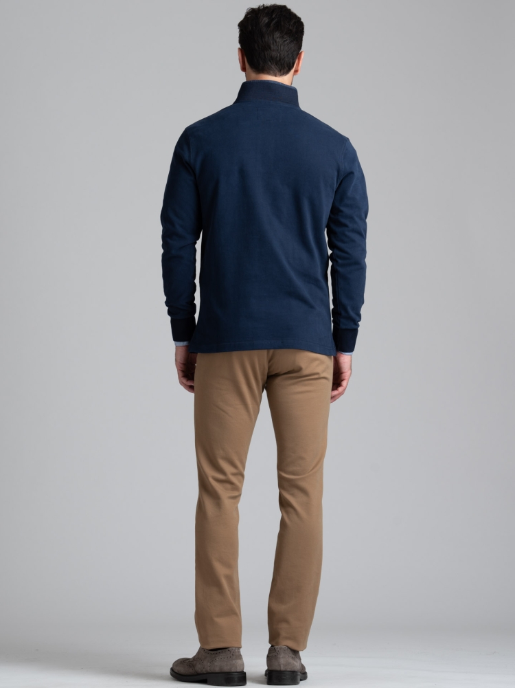 Polo de hombre en jersey con cuello ribeteado